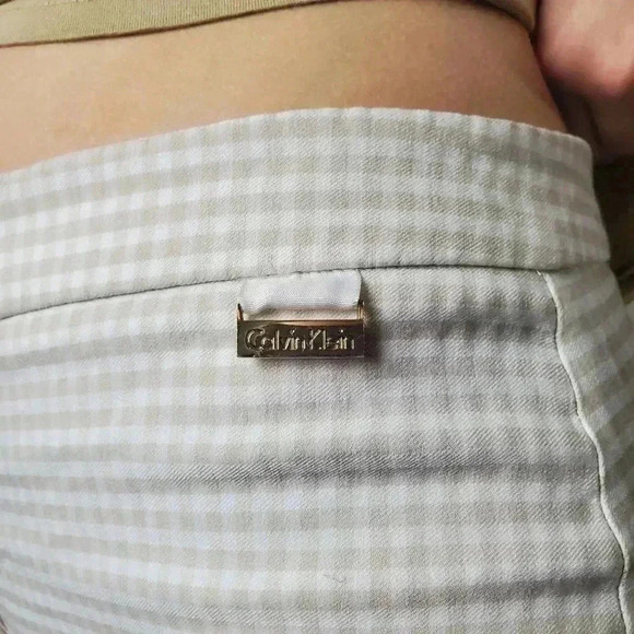 Calvin Klein Gingham Plaid Print Straight Leg Pants - 6 - Picture 9 of 10